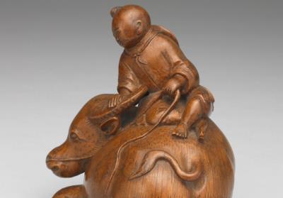 图片[4]-Carved bamboo root carving of a cowherd on an ox, 18th century, Qing dynasty-China Archive